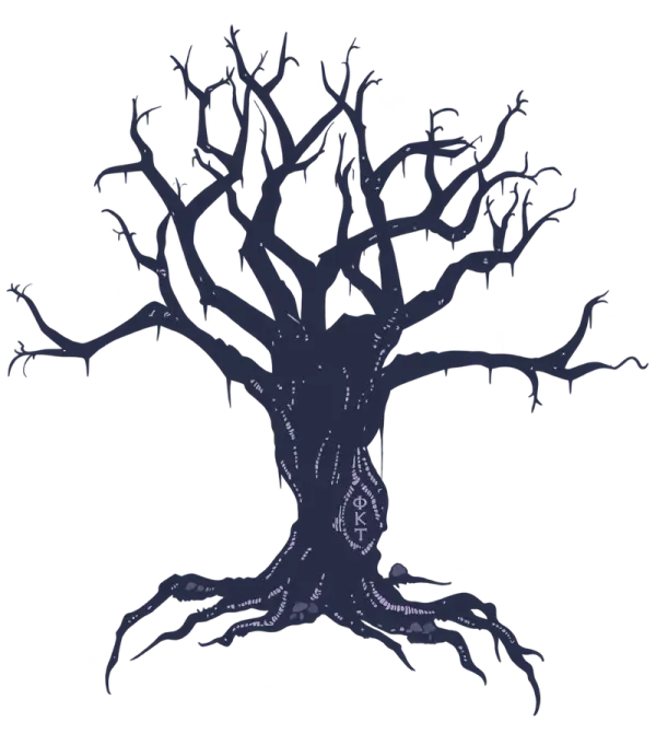 Gnarled tree at The Woods Haunted Trail in College Station, Texas